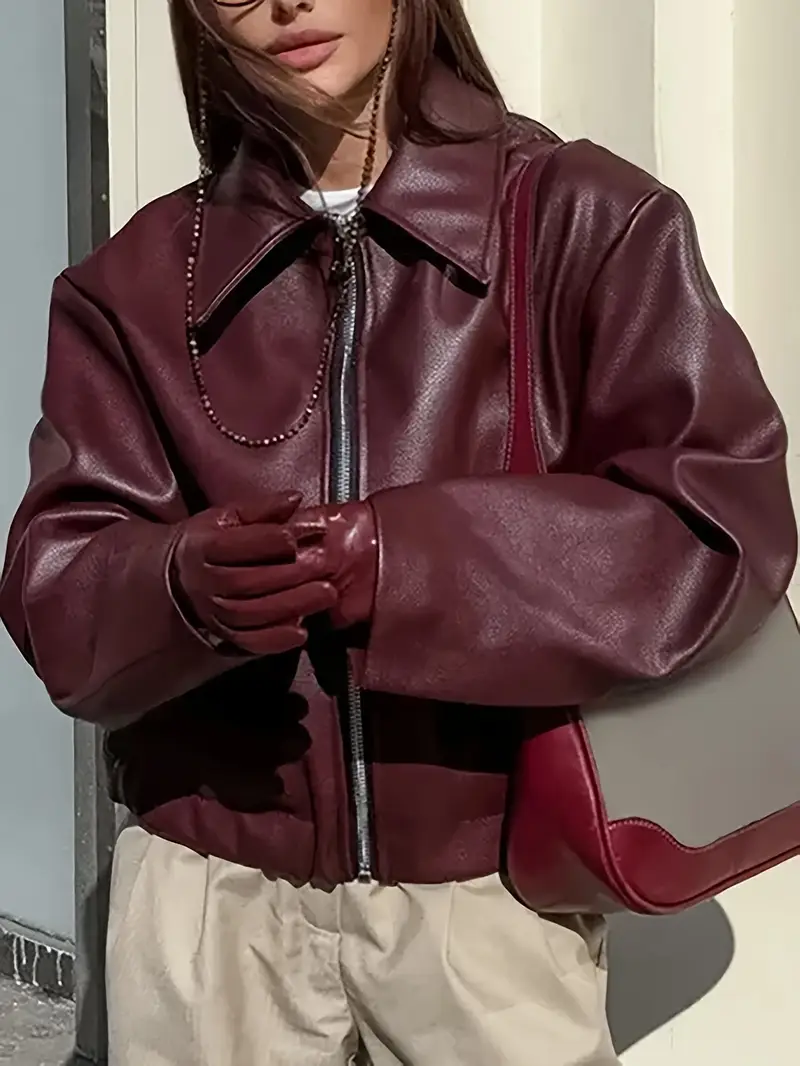 Karen | Women's Relaxed Fit Zip-Up Bomber Jacket - Image 2