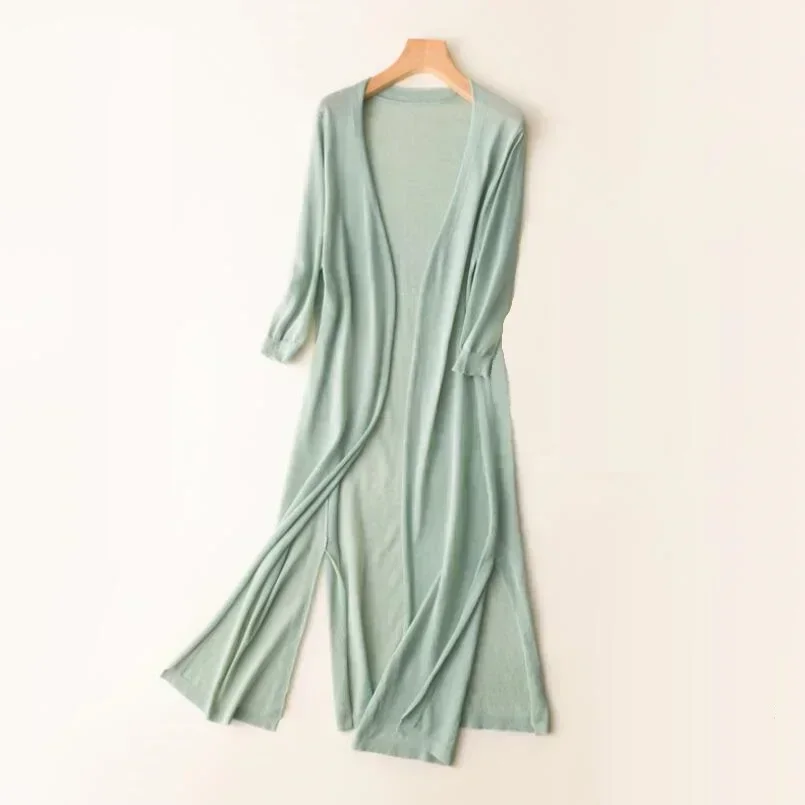Laura | Women's Long Open Front Cardigan - Image 3