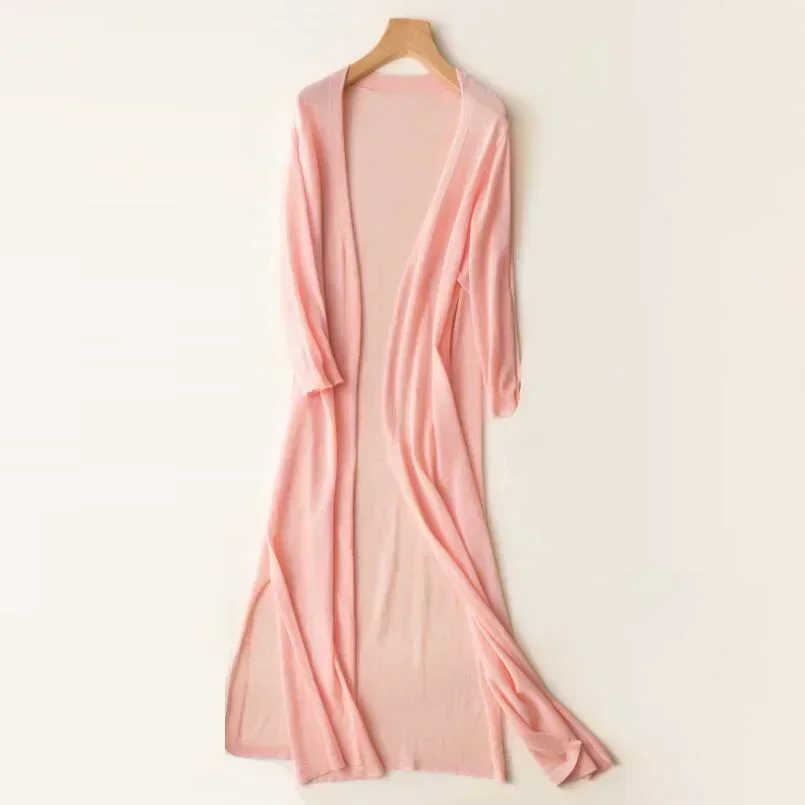 Laura | Women's Long Open Front Cardigan - Image 5