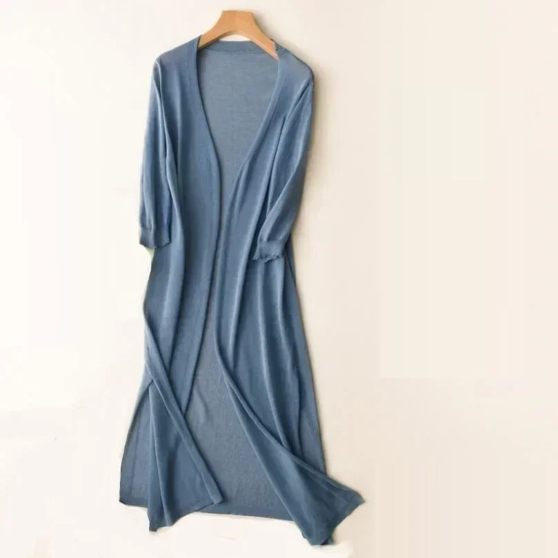 Laura | Women's Long Open Front Cardigan - Image 7