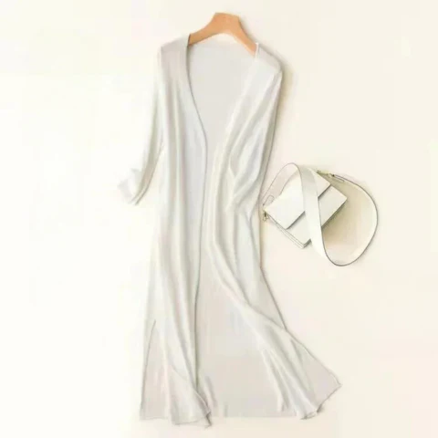 Laura | Women's Long Open Front Cardigan - Image 9