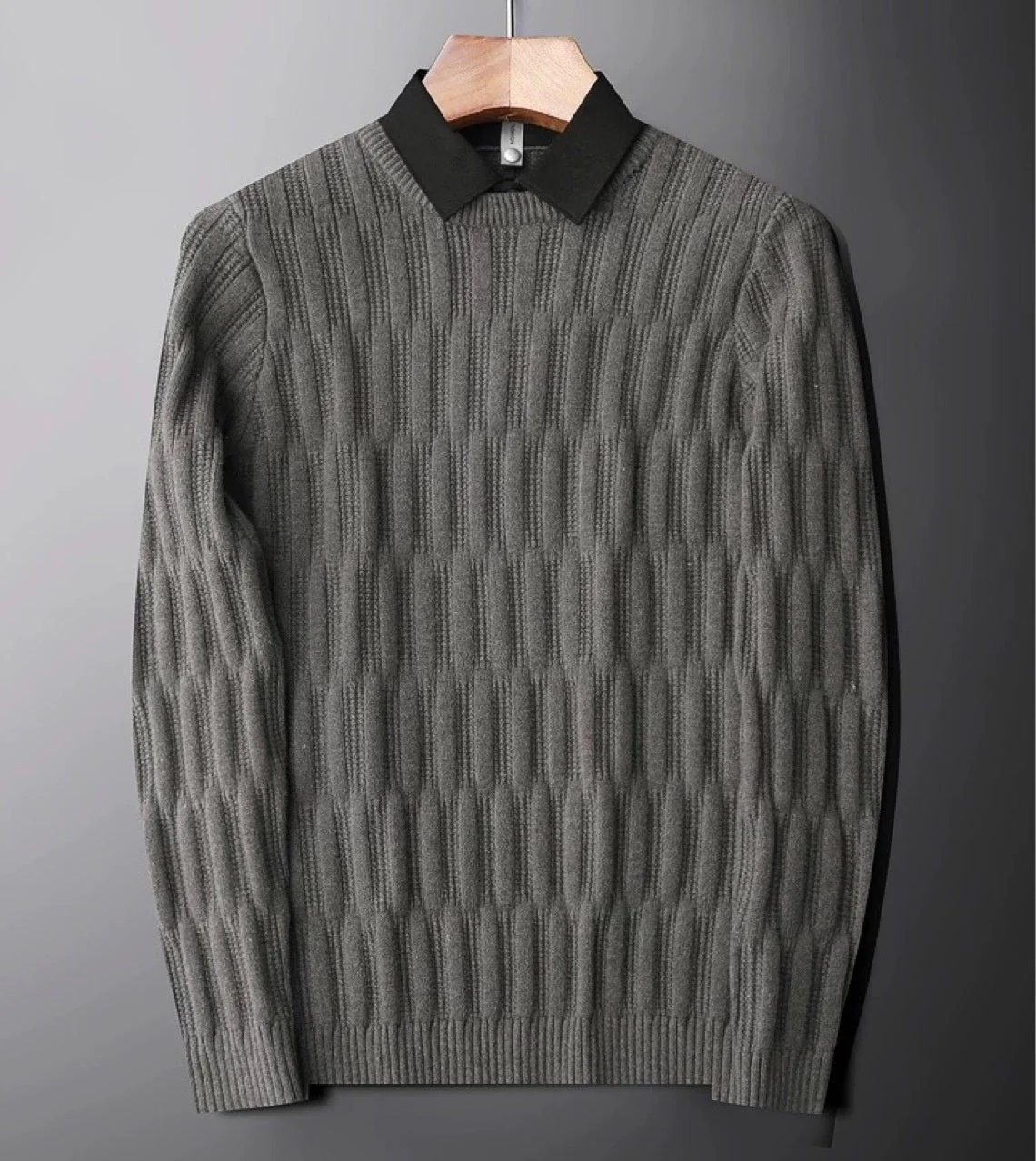 Lenny | Men's Ribbed Polo Collar Sweater - Image 2