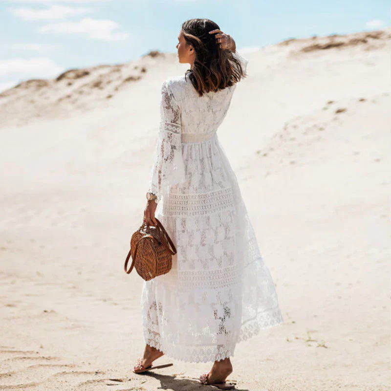 Lilly | Women's Flowy Long Sleeve Boho Maxi Dress - Image 2