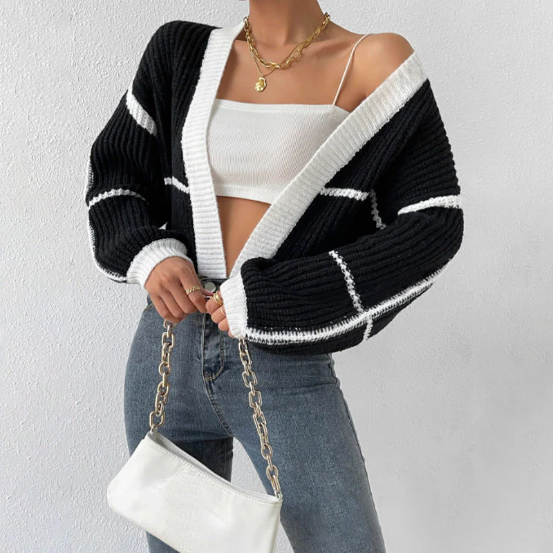 Linda | Women's Cropped Knit Cardigan - Image 2