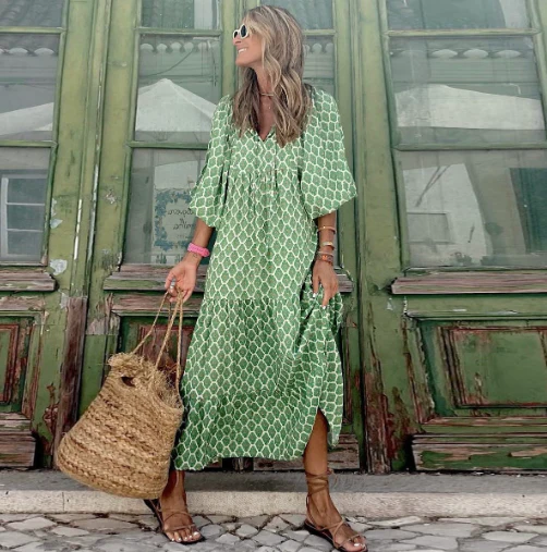 Lisa | Elegant Floral Midi Dress for Effortless Style - Image 4