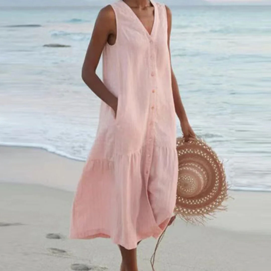 Lynne | Elegant Sleeveless Midi Dress - Image 6