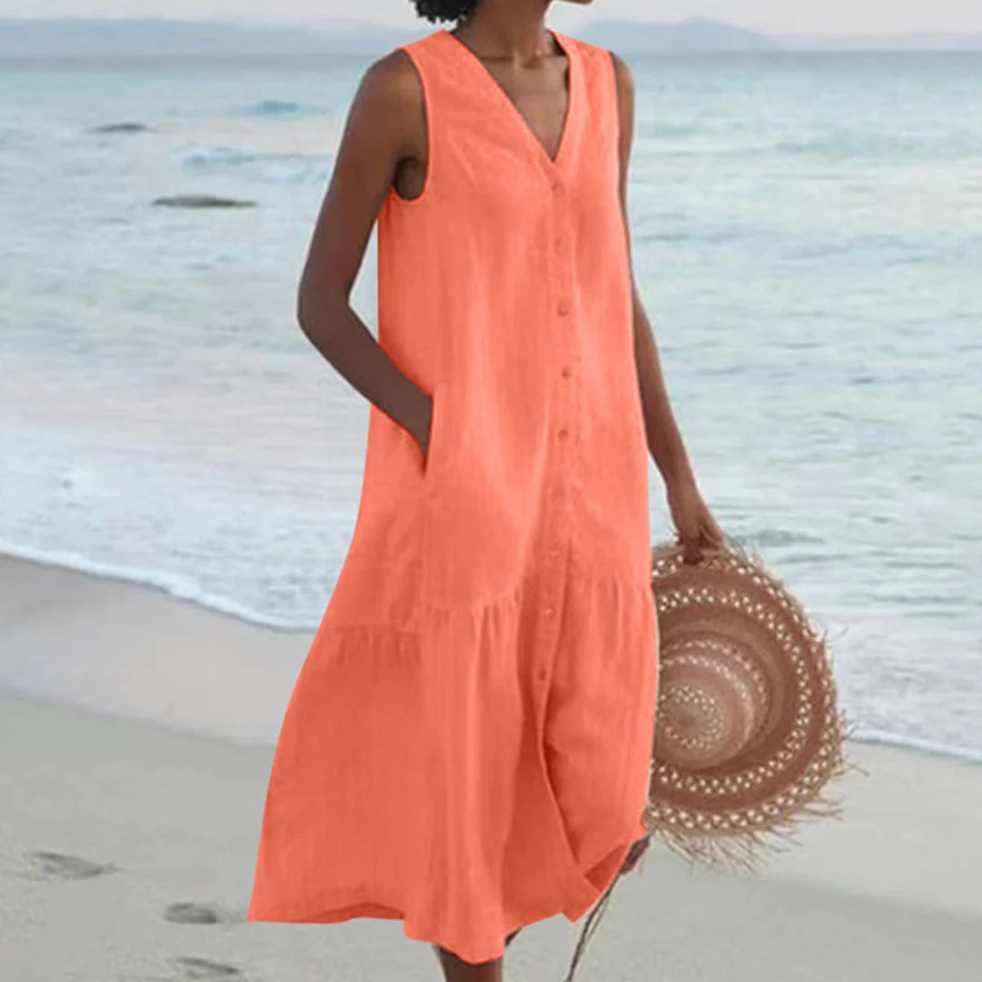 Lynne | Elegant Sleeveless Midi Dress - Image 7