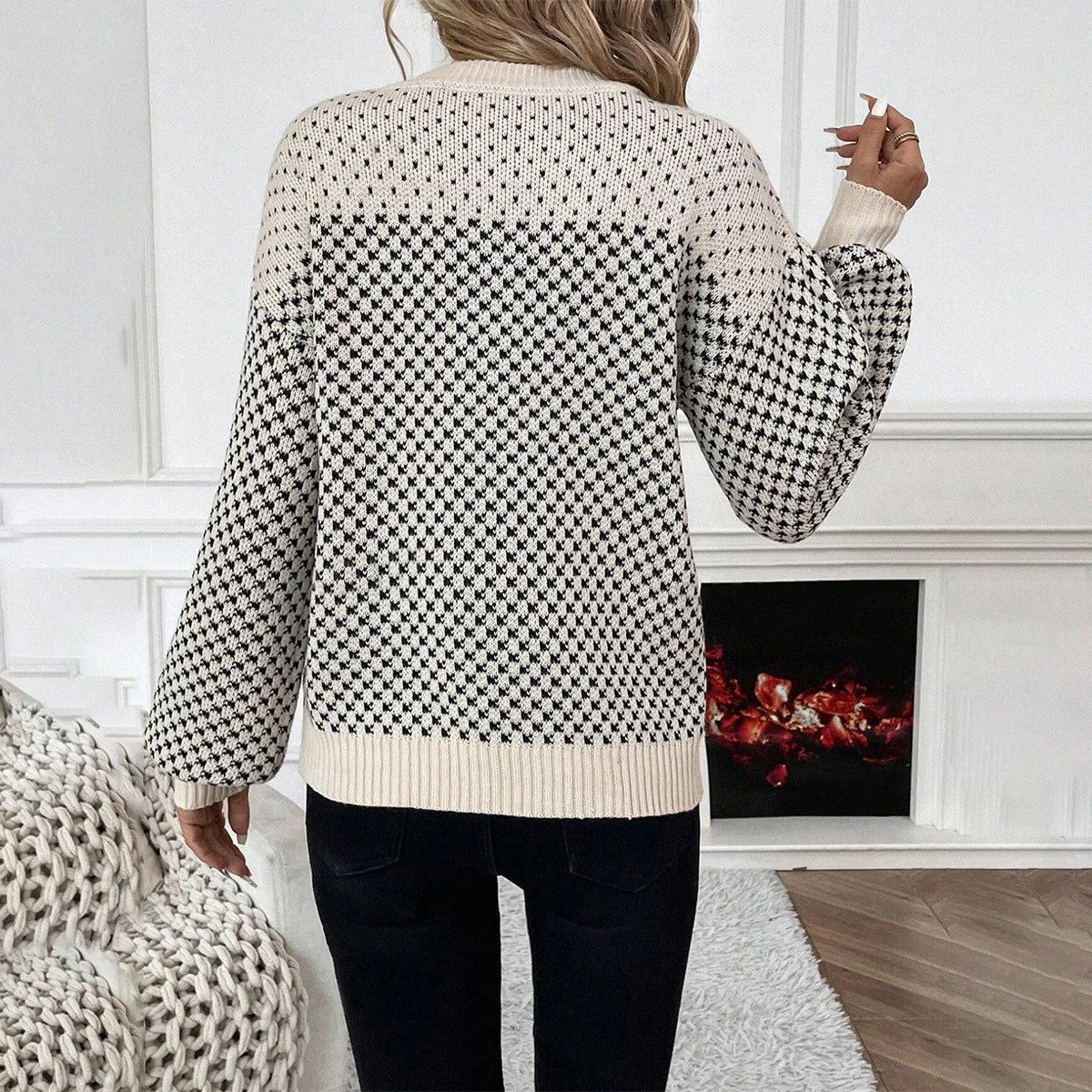Mae | Women's Color Block Crewneck Sweater - Image 2