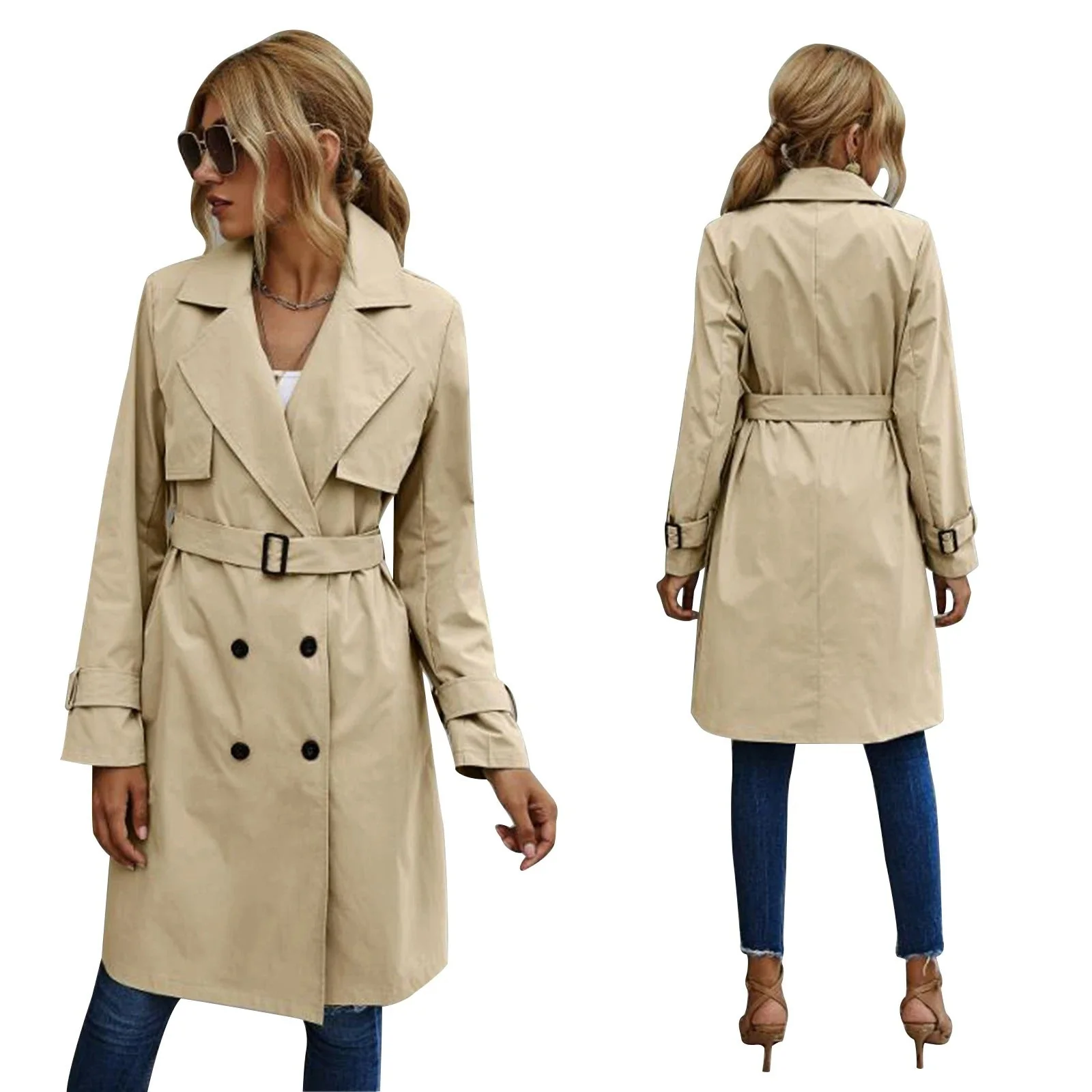 Mandy | Women's Double-Breasted Trench Coat - Image 2