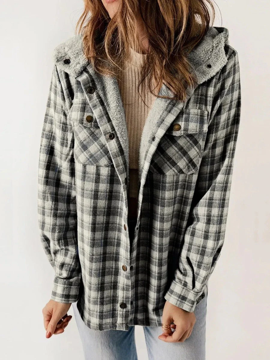 Marilyn | Women's Hooded Button-Down Flannel Jacket - Image 2