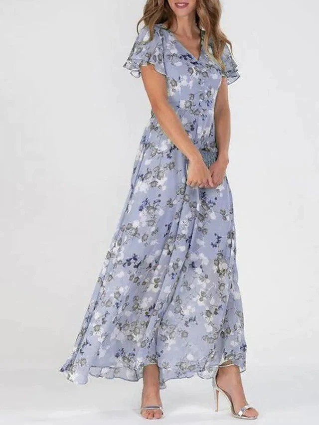 Marit | Elegant Floral V-Neck Maxi Dress - Image 5