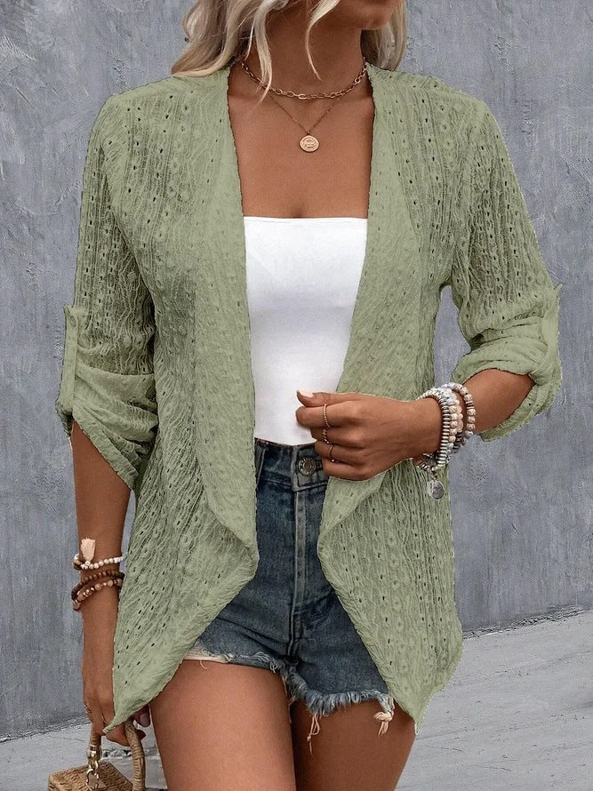 Nancy | Women's Open Front Draped Cardigan - Image 2