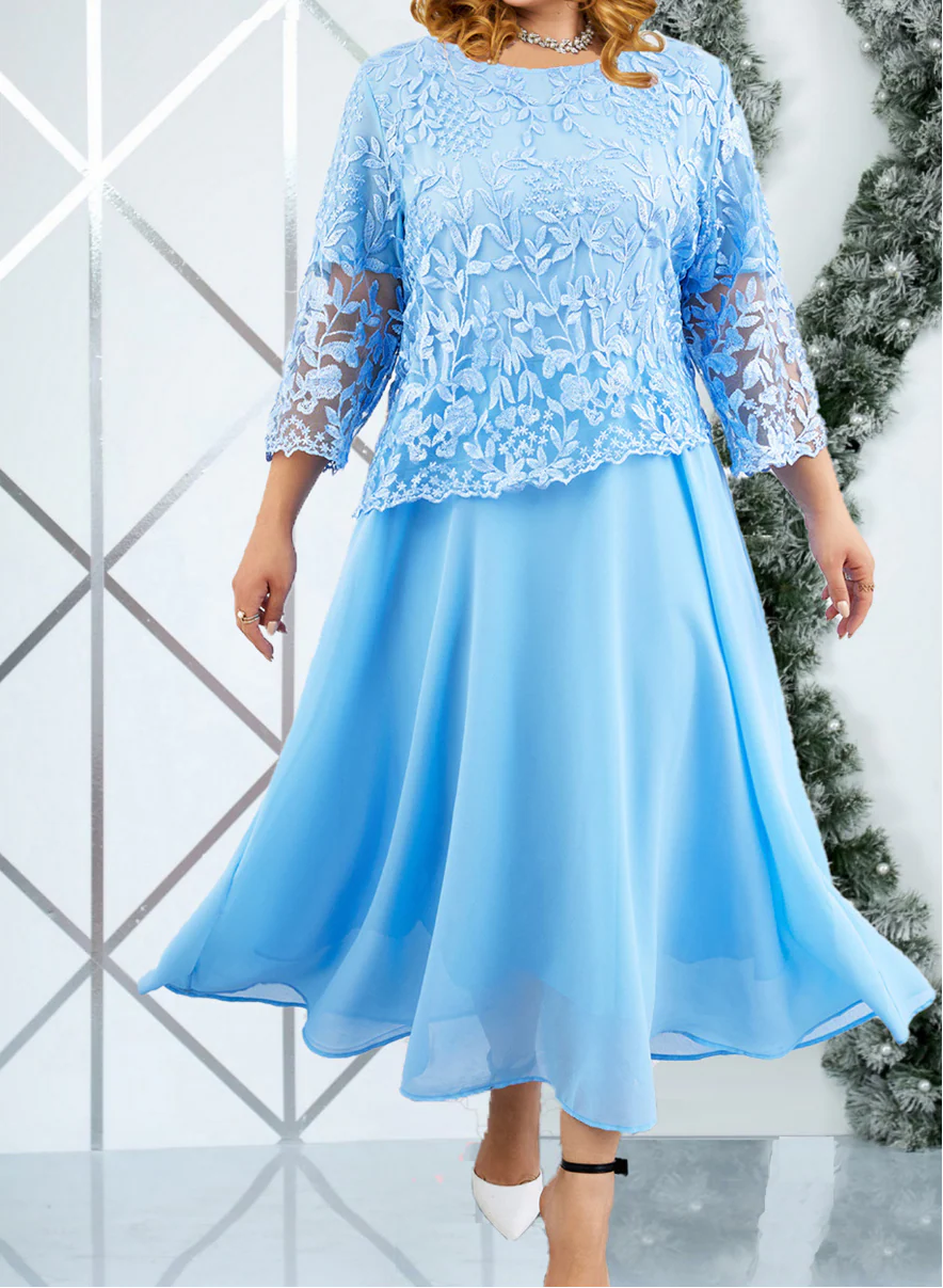 Naomi | Elegant Quarter Sleeve Maxi Dress for Formal Events - Image 2