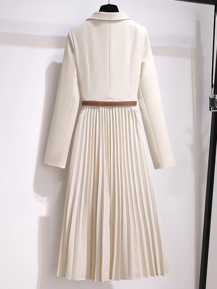Nicole | Women's Pleated A-Line Midi Dress - Image 3