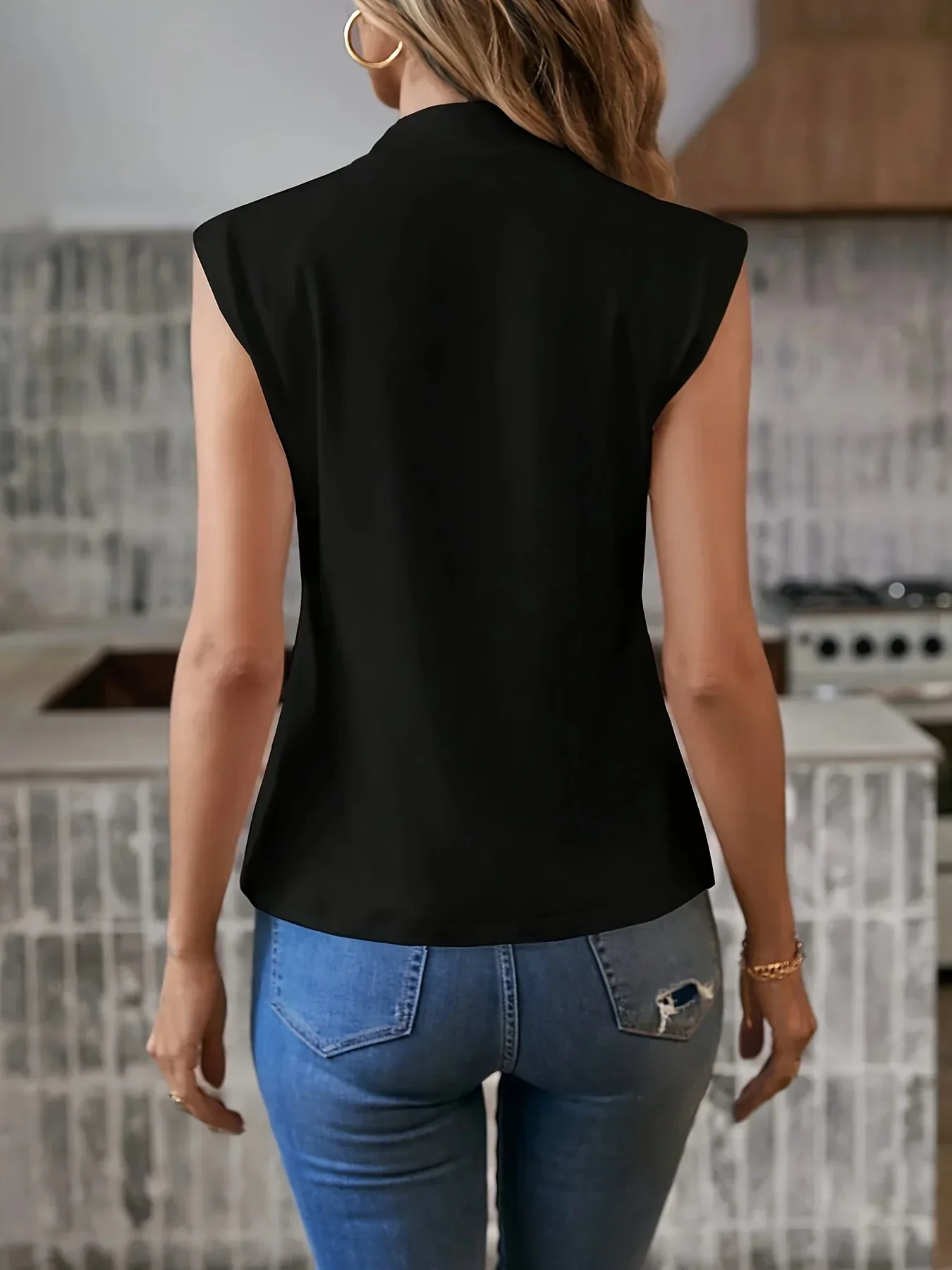 Norma | Elegant White Sleeveless Blouse - Image 4
