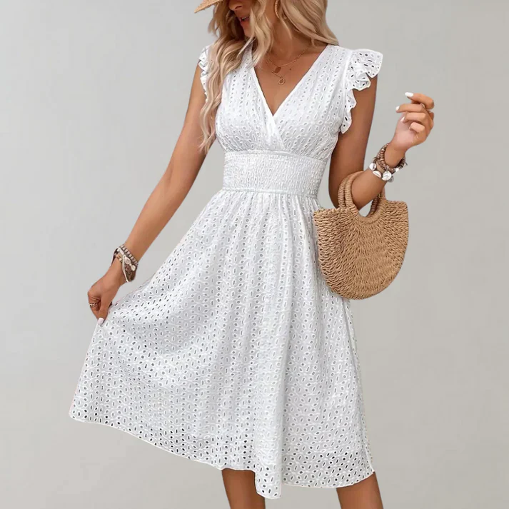 Priscilla | Stylish Dress with Flutter Sleeves