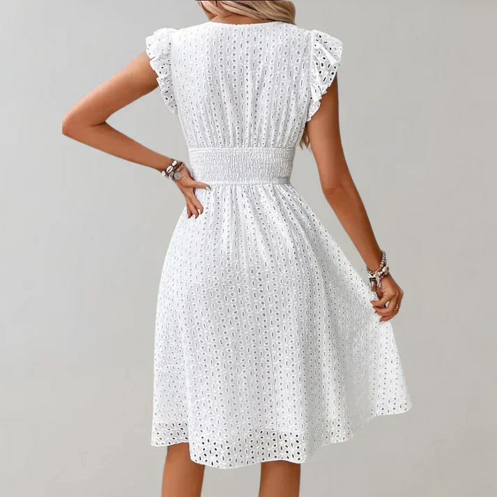 Priscilla | Stylish Dress with Flutter Sleeves - Image 5