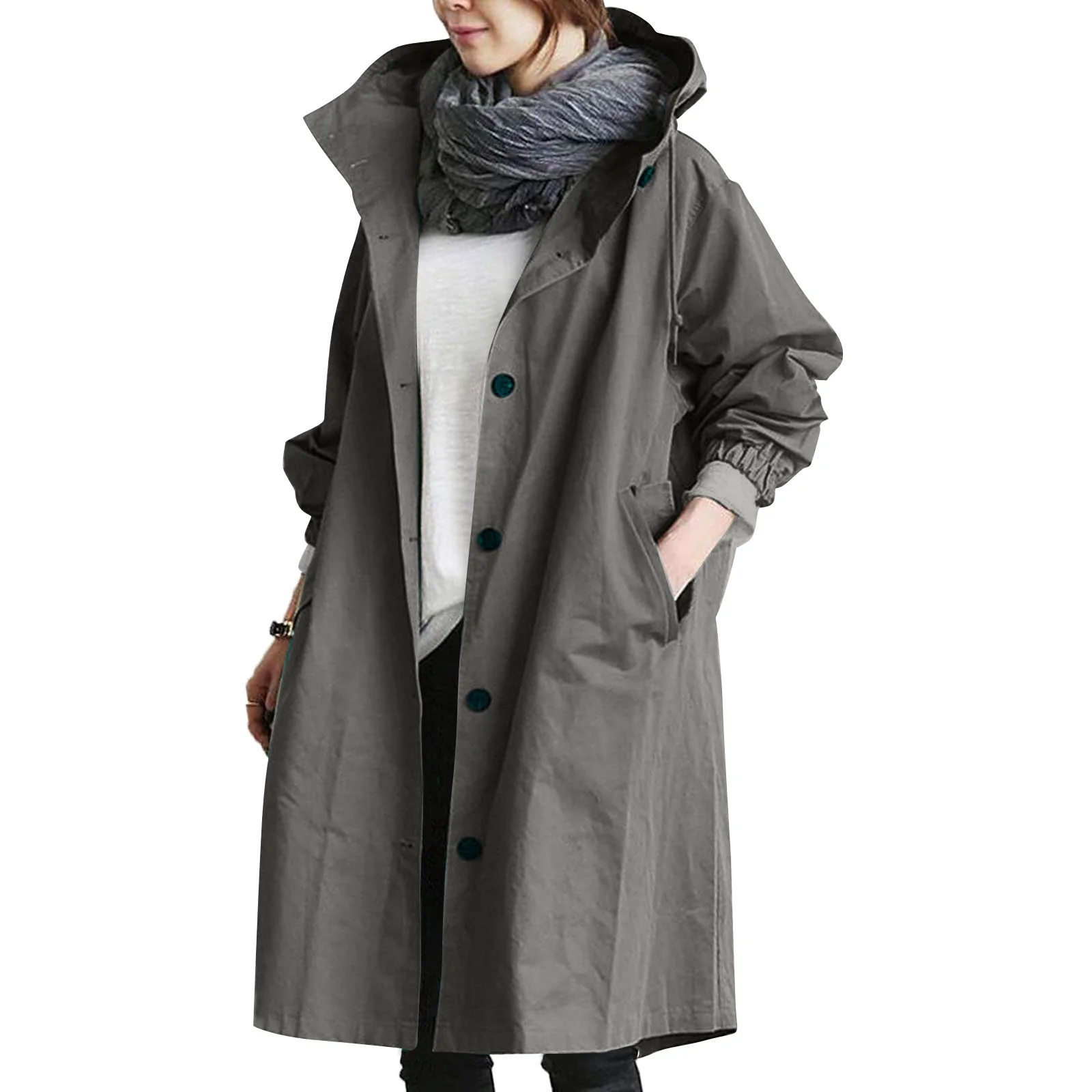 Raegan | Women's Oversized Hooded Trench Coat - Image 3
