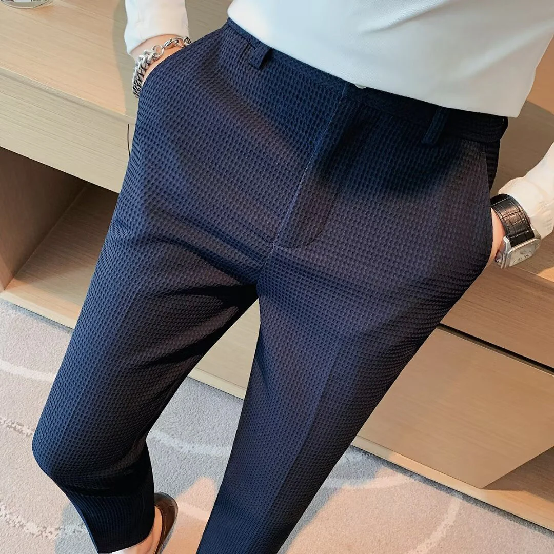 Ralph | Men's Cropped Trousers – Slim Fit – Textured Fabric – Modern Smart Casual - Image 4