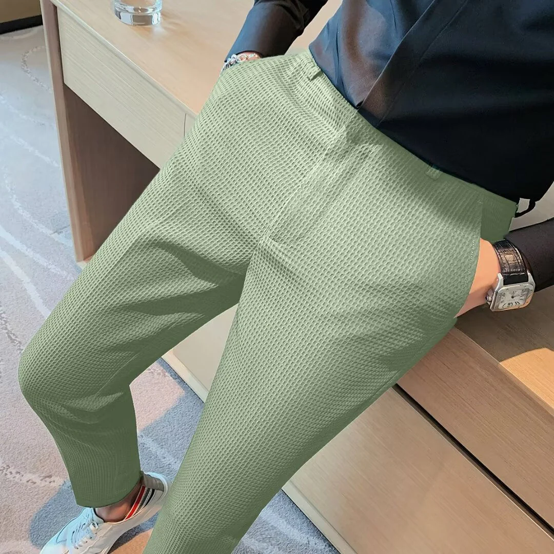 Ralph | Men's Cropped Trousers – Slim Fit – Textured Fabric – Modern Smart Casual - Image 7