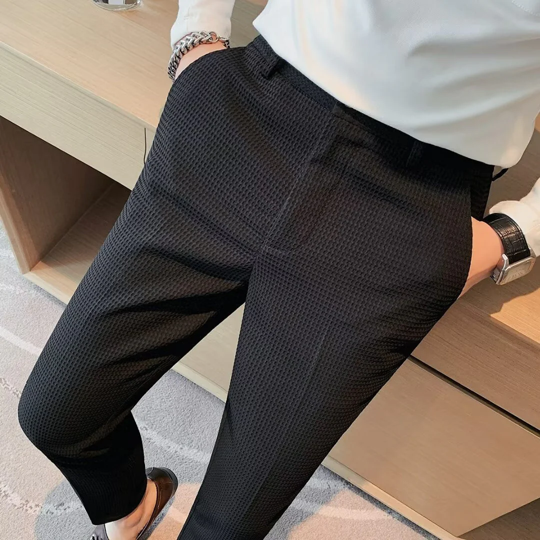 Ralph | Men's Cropped Trousers – Slim Fit – Textured Fabric – Modern Smart Casual - Image 8