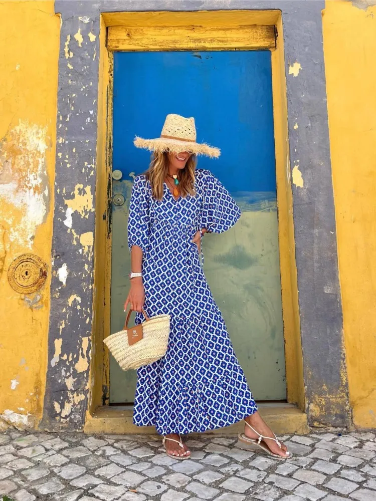 Roosmarijn | Boho Maxi Dress with Floral Print for Women - Image 4