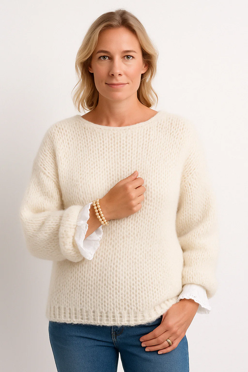 Rose | Women's Oversized Crew Neck Sweater - Image 2