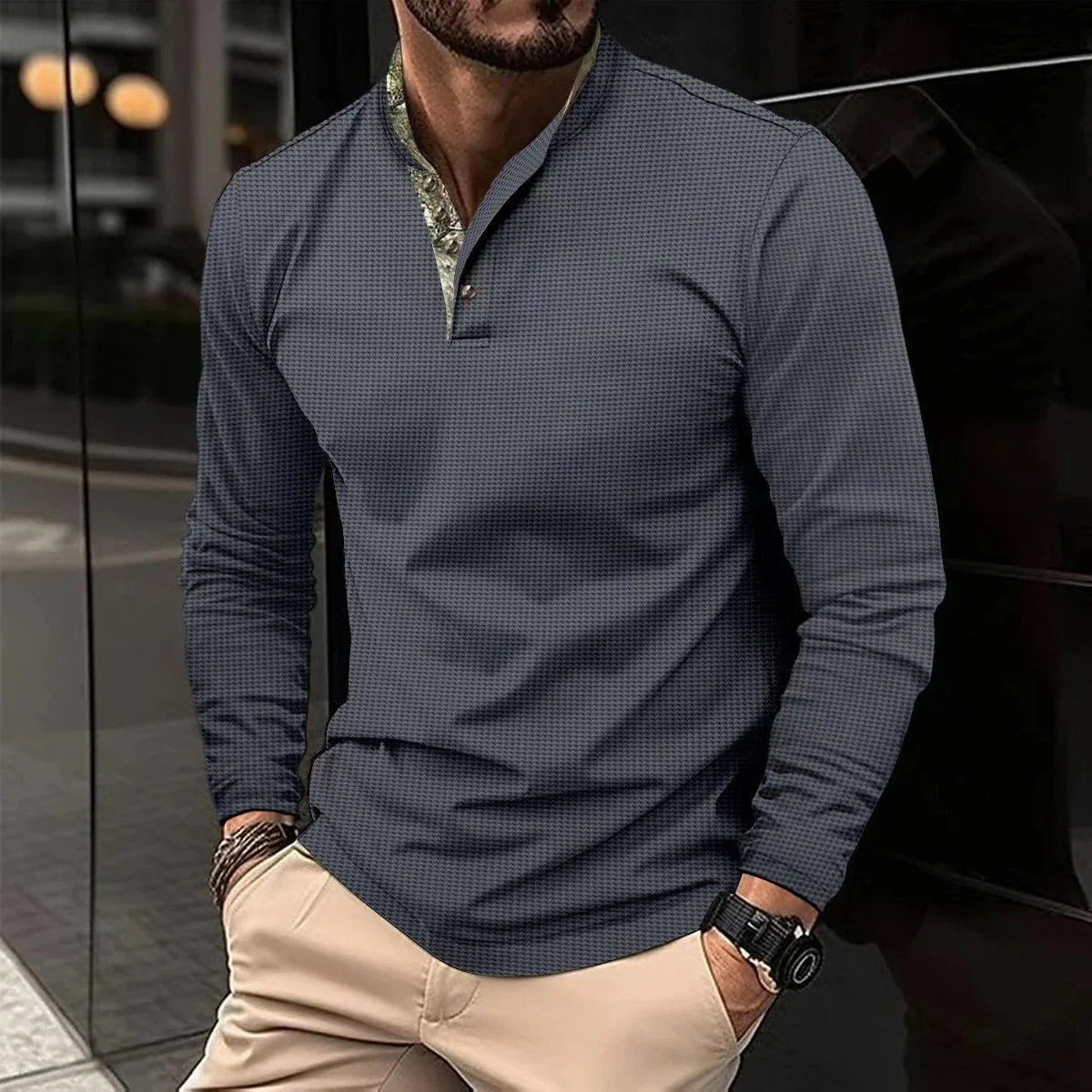 Sebastian | Men's Slim-Fit Long Sleeve Shirt - Image 2