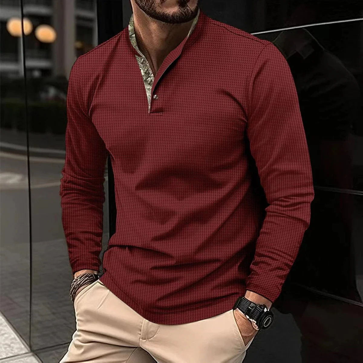 Sebastian | Men's Slim-Fit Long Sleeve Shirt - Image 3