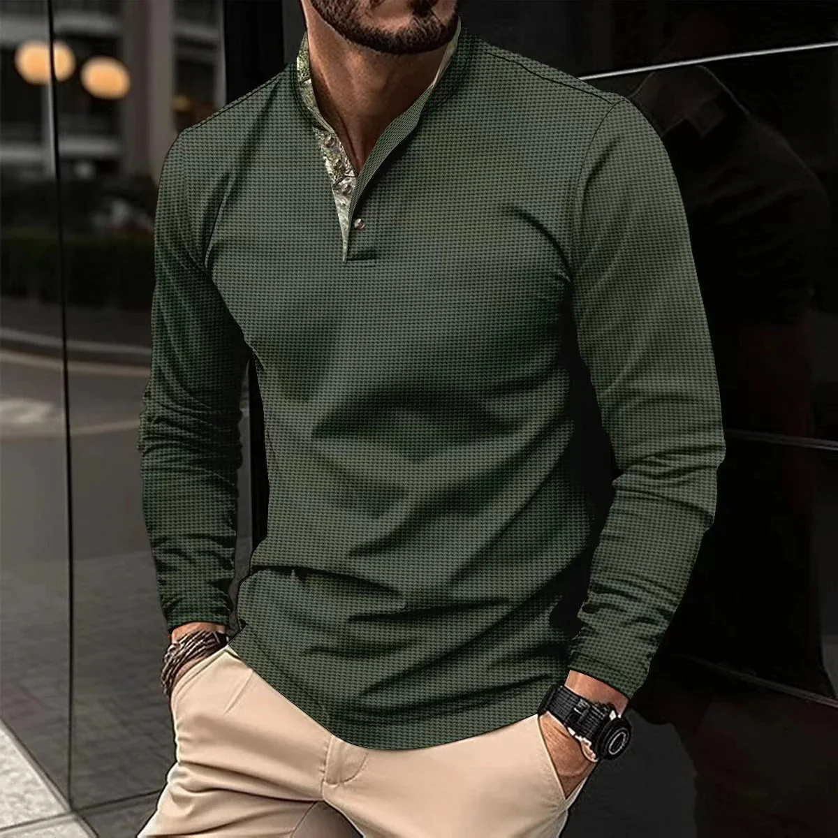 Sebastian | Men's Slim-Fit Long Sleeve Shirt - Image 4
