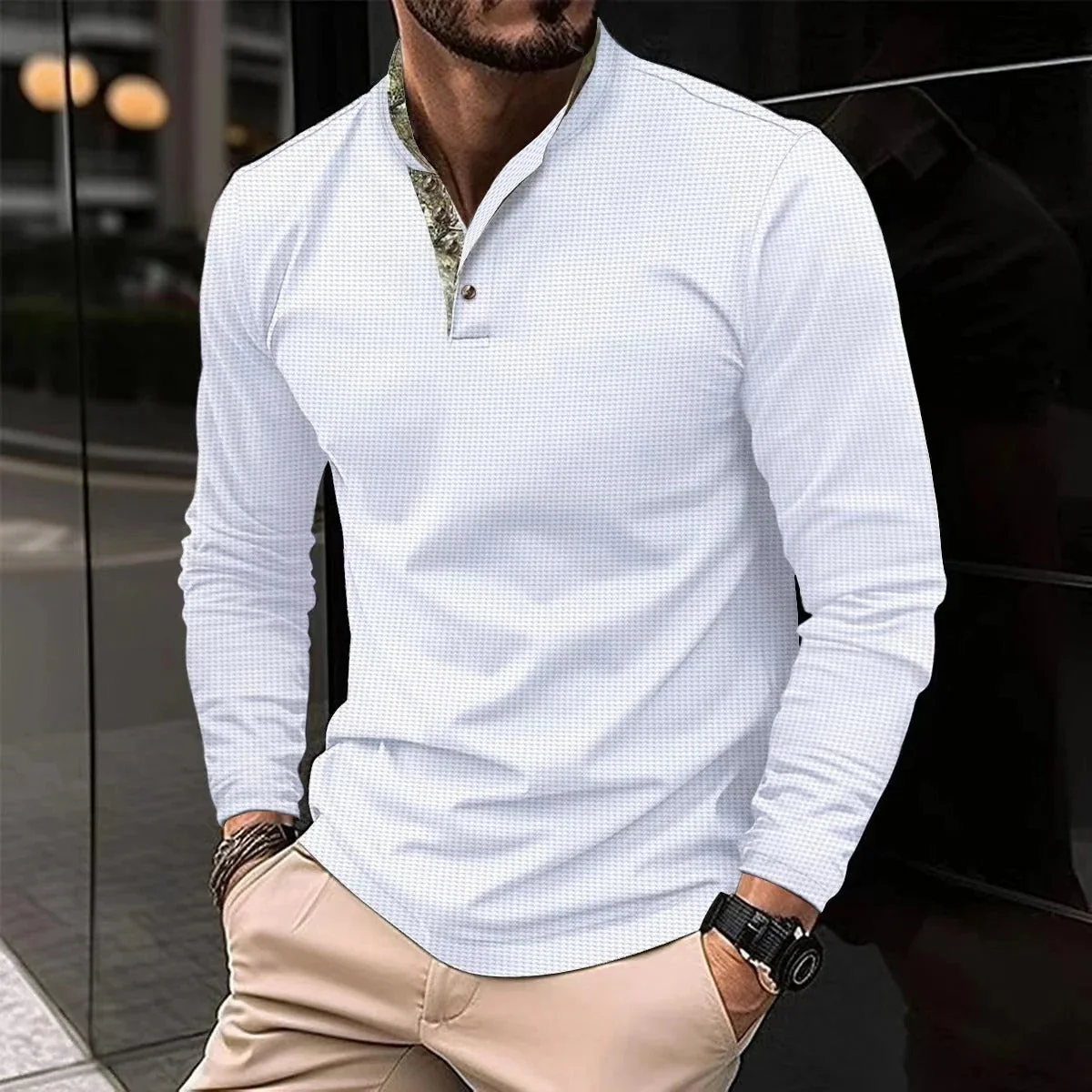 Sebastian | Men's Slim-Fit Long Sleeve Shirt - Image 5