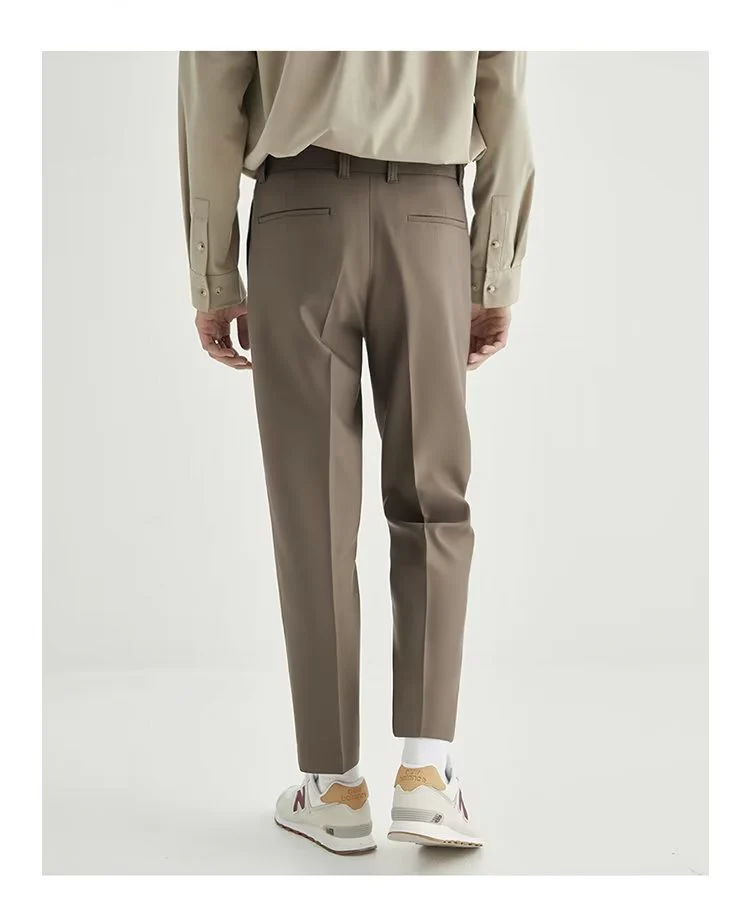 Stan | Men's High-Waisted Pleated Cropped Pants - Image 3