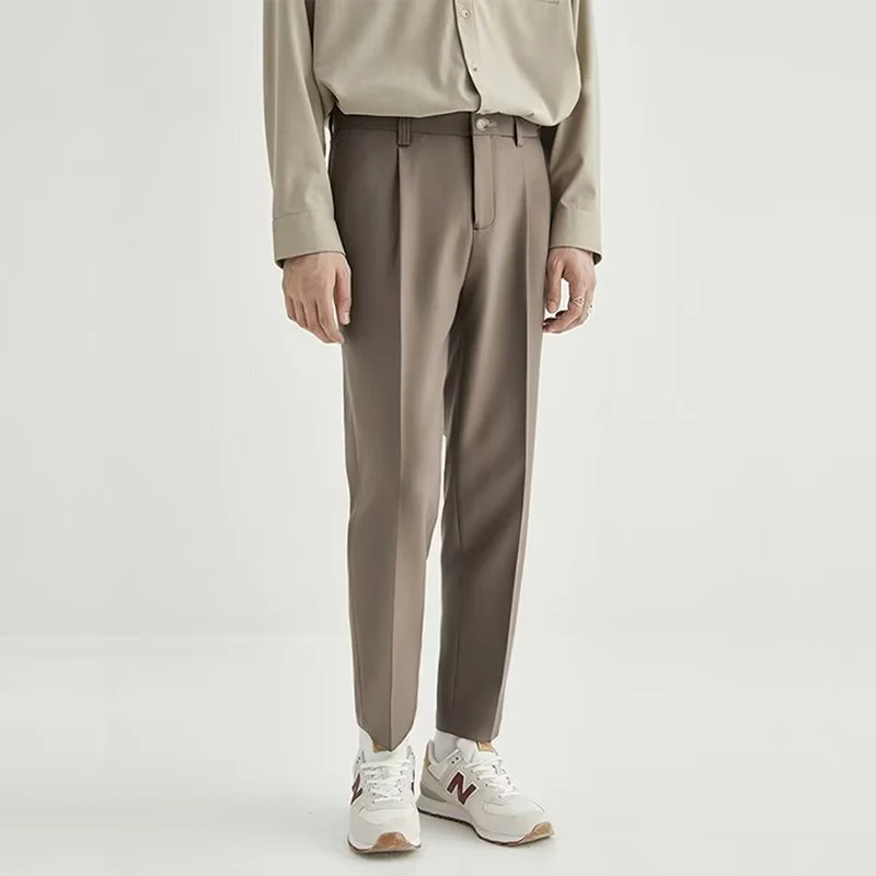 Stan | Men's High-Waisted Pleated Cropped Pants - Image 4
