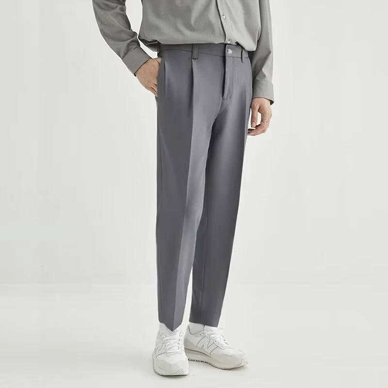 Stan | Men's High-Waisted Pleated Cropped Pants - Image 7