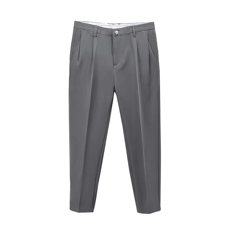 Stan | Men's High-Waisted Pleated Cropped Pants - Image 8