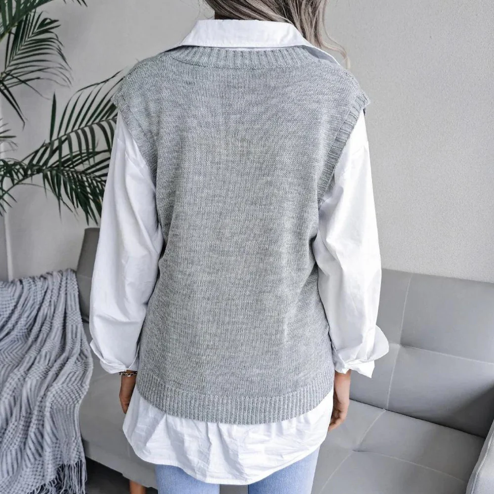 Sue | Women's V-Neck Sleeveless Sweater Vest - Image 5