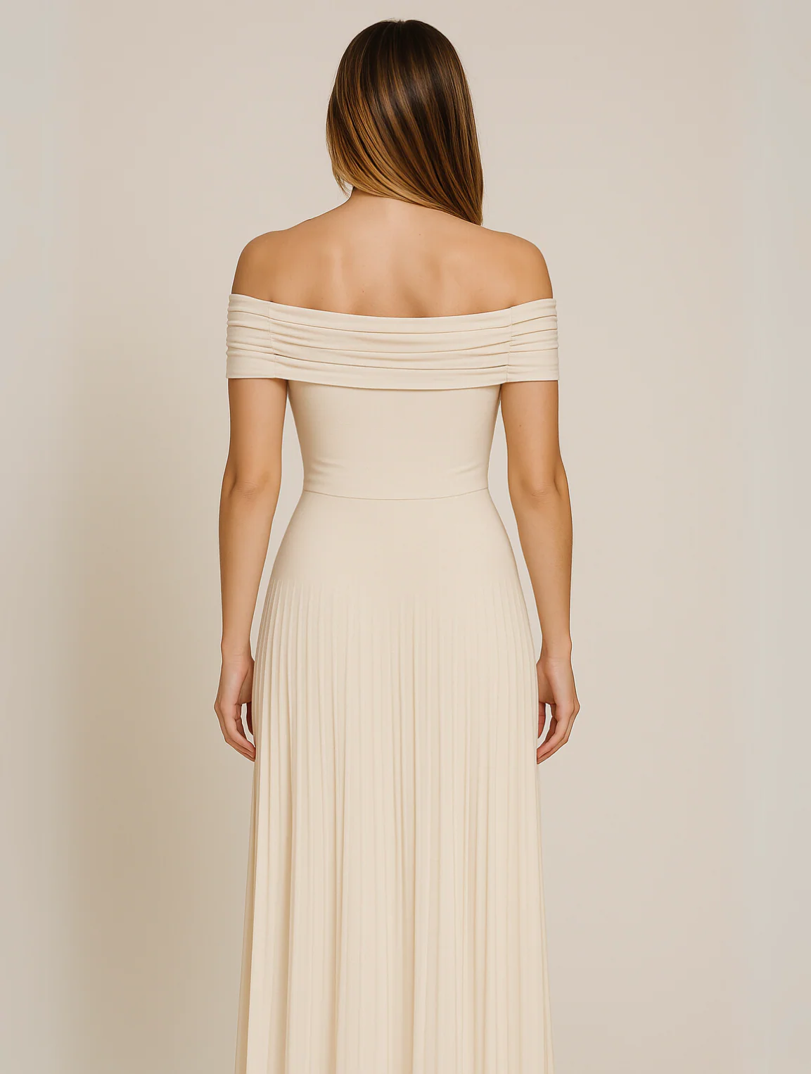 Susan | Timeless Elegant Off-Shoulder Maxi Dress - Image 3