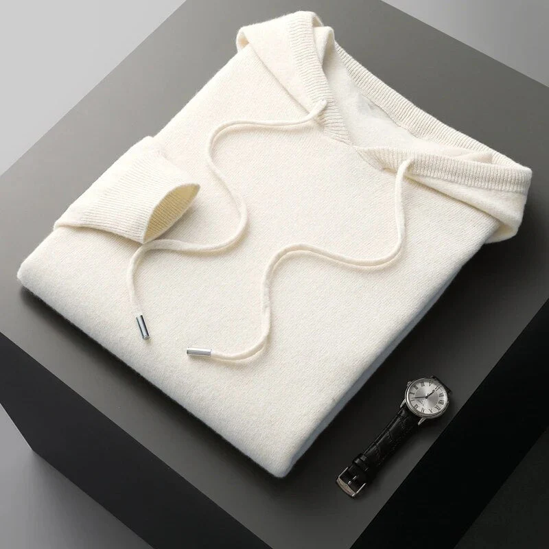Theo | Men's Drawstring Knit Hoodie Sweater - Image 8