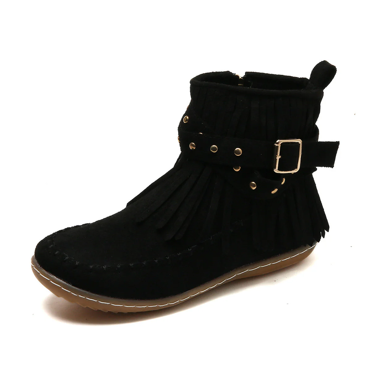 Trinity | Women's Fringe Buckle Ankle Boots - Image 3